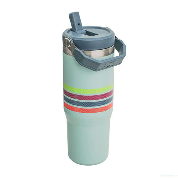 Vaso Stanley Flip Straw Tumbler Seafoam Stripe 887 Ml - Imagen 3